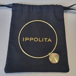 RARE Authentic IPPOLITA 18K SOLID Gold Charm Bangle Bracelet with Disc